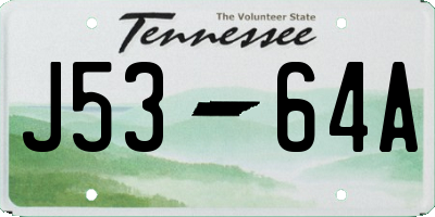 TN license plate J5364A
