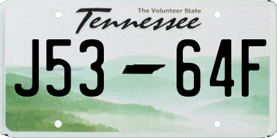 TN license plate J5364F