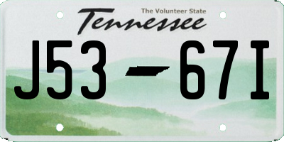 TN license plate J5367I