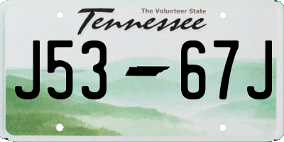 TN license plate J5367J