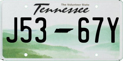 TN license plate J5367Y