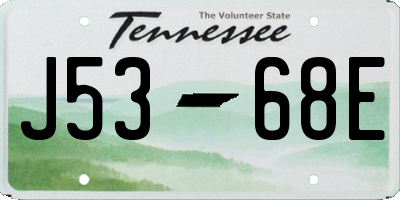 TN license plate J5368E