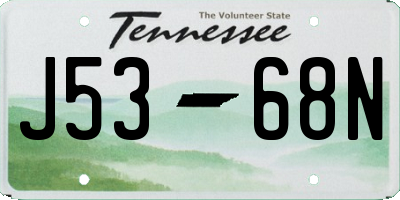 TN license plate J5368N