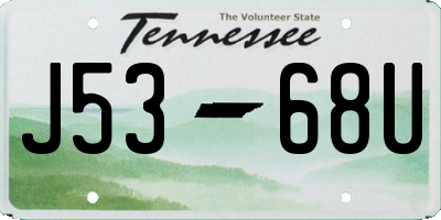 TN license plate J5368U