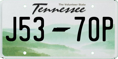 TN license plate J5370P