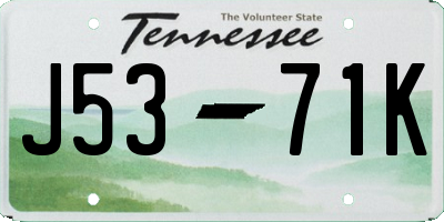 TN license plate J5371K
