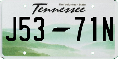 TN license plate J5371N