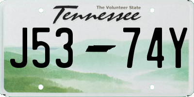 TN license plate J5374Y