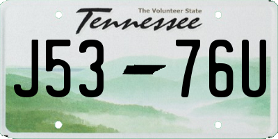 TN license plate J5376U