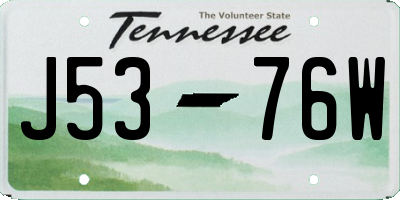 TN license plate J5376W
