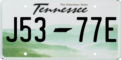 TN license plate J5377E