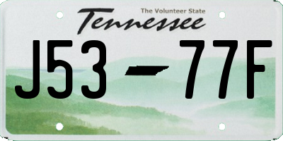 TN license plate J5377F
