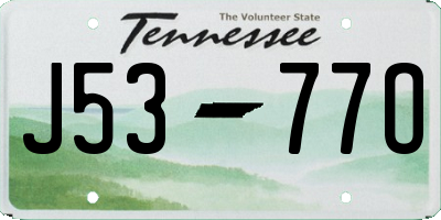 TN license plate J5377O