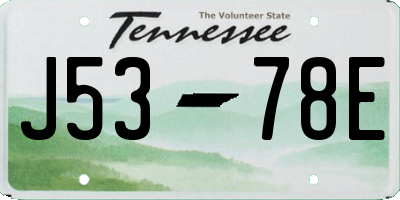 TN license plate J5378E