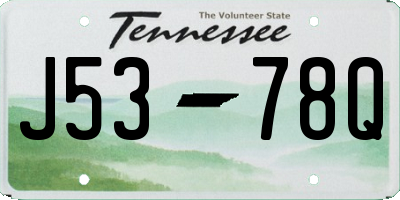TN license plate J5378Q
