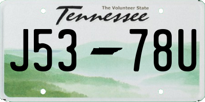 TN license plate J5378U