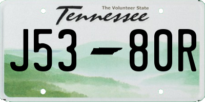 TN license plate J5380R