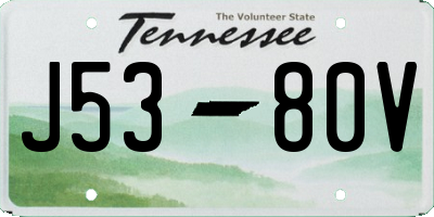 TN license plate J5380V