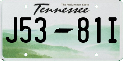 TN license plate J5381I