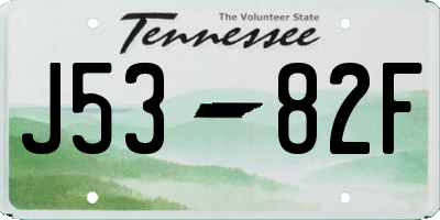TN license plate J5382F