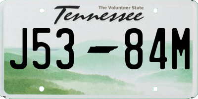 TN license plate J5384M