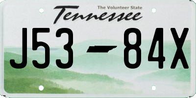 TN license plate J5384X