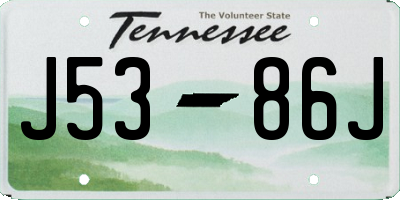 TN license plate J5386J
