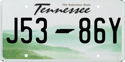 TN license plate J5386Y