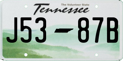 TN license plate J5387B