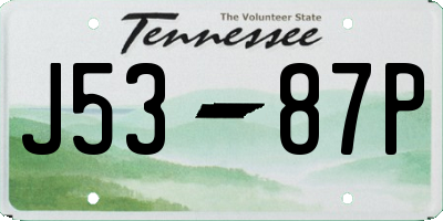 TN license plate J5387P
