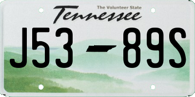 TN license plate J5389S