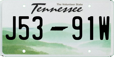 TN license plate J5391W