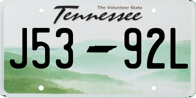 TN license plate J5392L