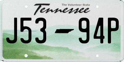 TN license plate J5394P