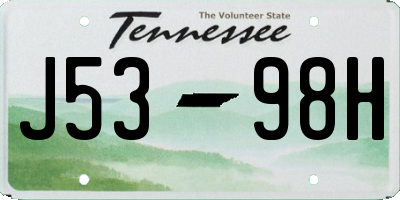 TN license plate J5398H