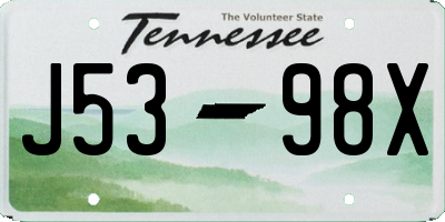 TN license plate J5398X