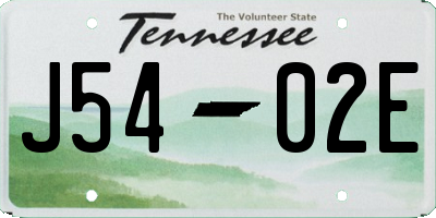 TN license plate J5402E