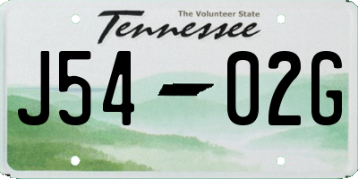 TN license plate J5402G