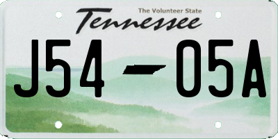 TN license plate J5405A