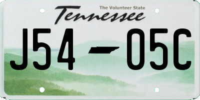 TN license plate J5405C