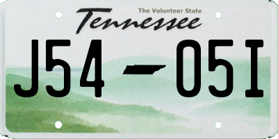 TN license plate J5405I