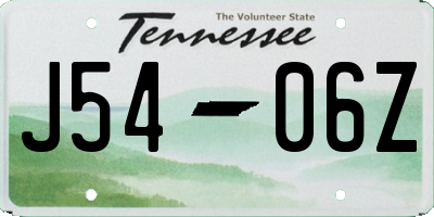 TN license plate J5406Z