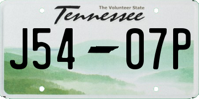 TN license plate J5407P
