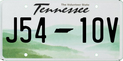 TN license plate J5410V