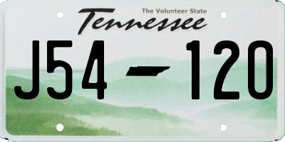 TN license plate J5412O