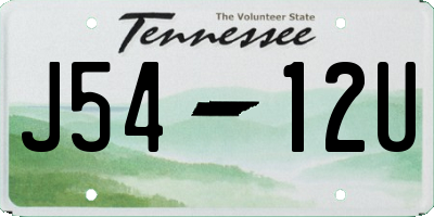TN license plate J5412U