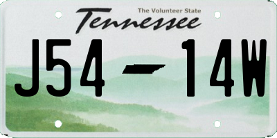 TN license plate J5414W