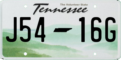 TN license plate J5416G