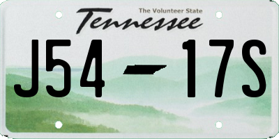 TN license plate J5417S