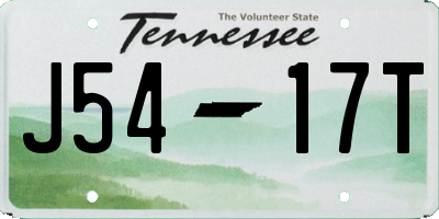 TN license plate J5417T